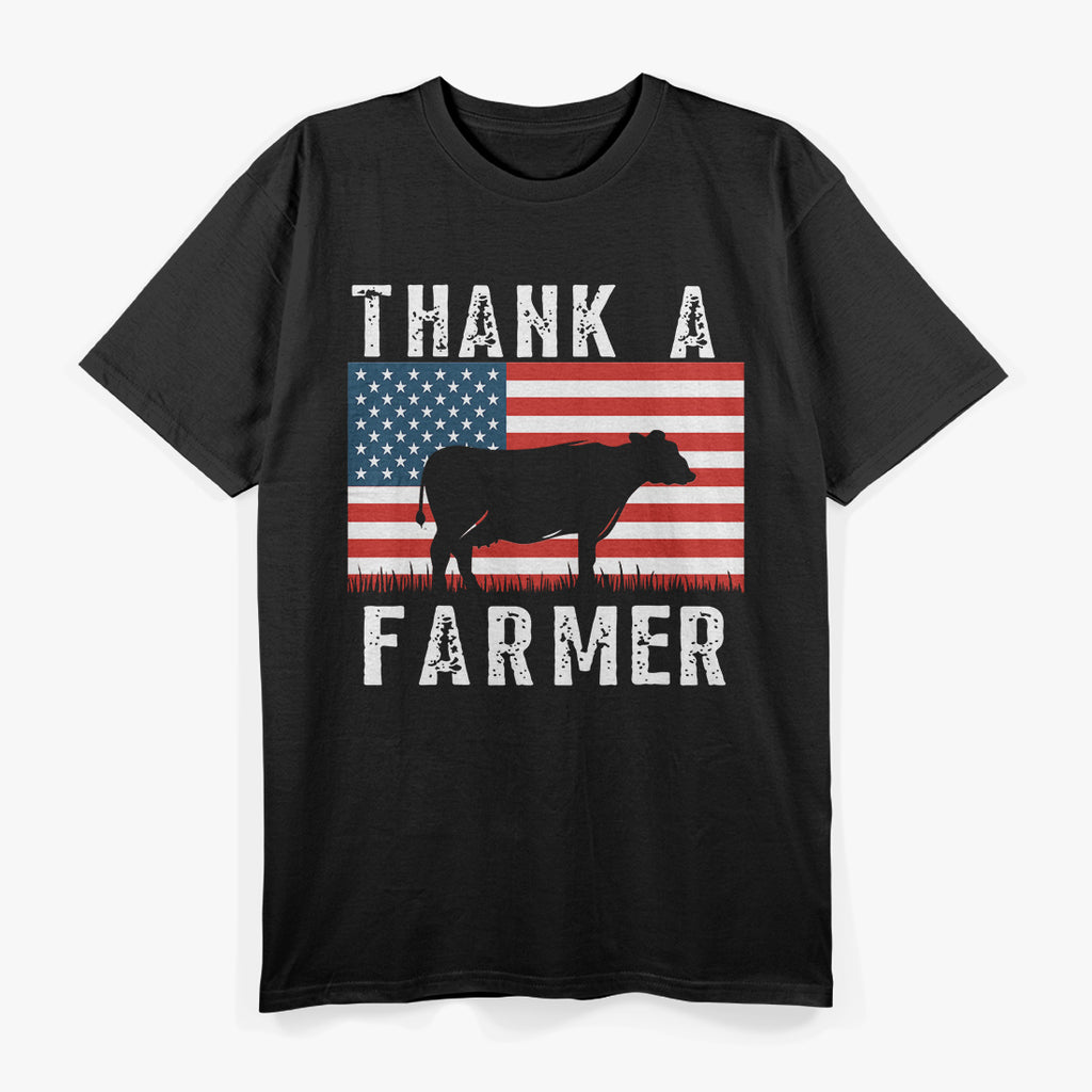 Thank A Farmer, US Farmer, US Flag T-Shirt