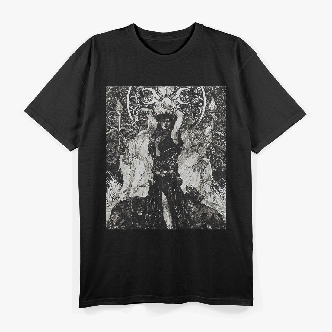 The Goddess Hecate - Tarot Card Triple Moon Wiccan Pagan Witch T-Shirt