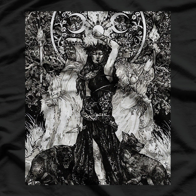 The Goddess Hecate - Tarot Card Triple Moon Wiccan Pagan Witch T-Shirt