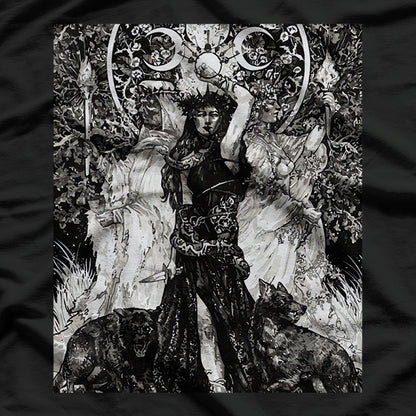 The Goddess Hecate - Tarot Card Triple Moon Wiccan Pagan Witch T-Shirt