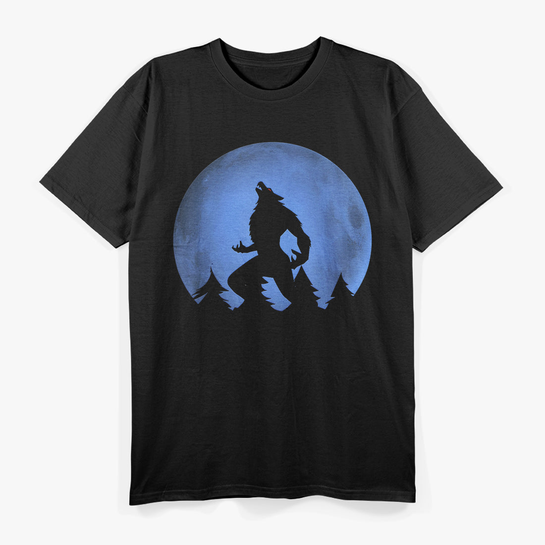 Werewolf and Blue Moon Wolf Under the Full Moon T-Shirt