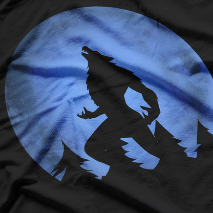 Werewolf and Blue Moon Wolf Under the Full Moon T-Shirt