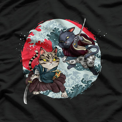 Cats Samurai Ninja Fighting T-Shirt