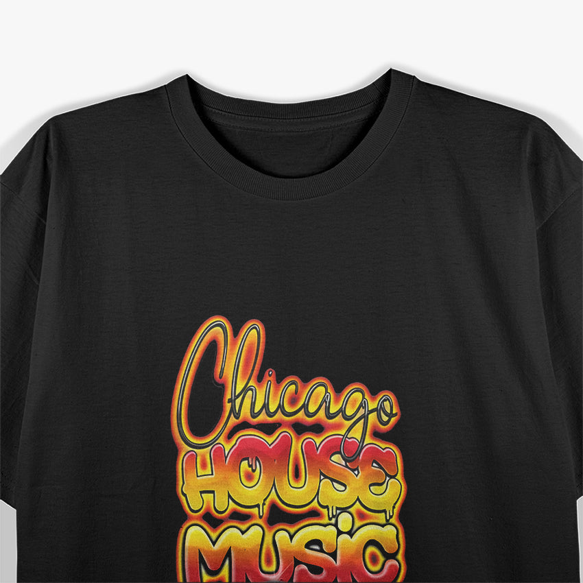 Chicago House Music Turntable – Hot Graffiti-Inspired T-Shirt