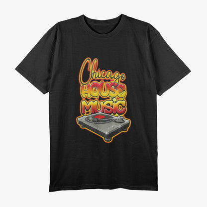 Chicago House Music Turntable – Hot Graffiti-Inspired T-Shirt