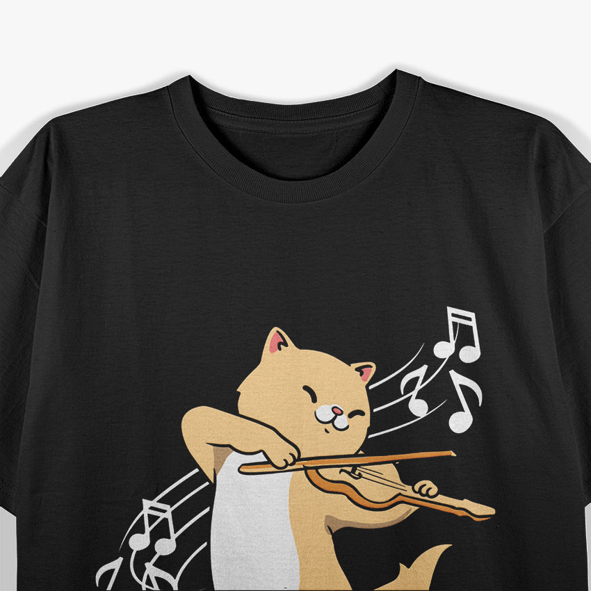 Cute Cat Playing Violin T-Shirt