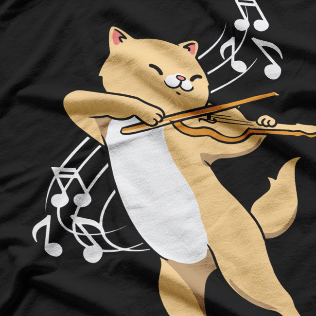 Cute Cat Playing Violin T-Shirt