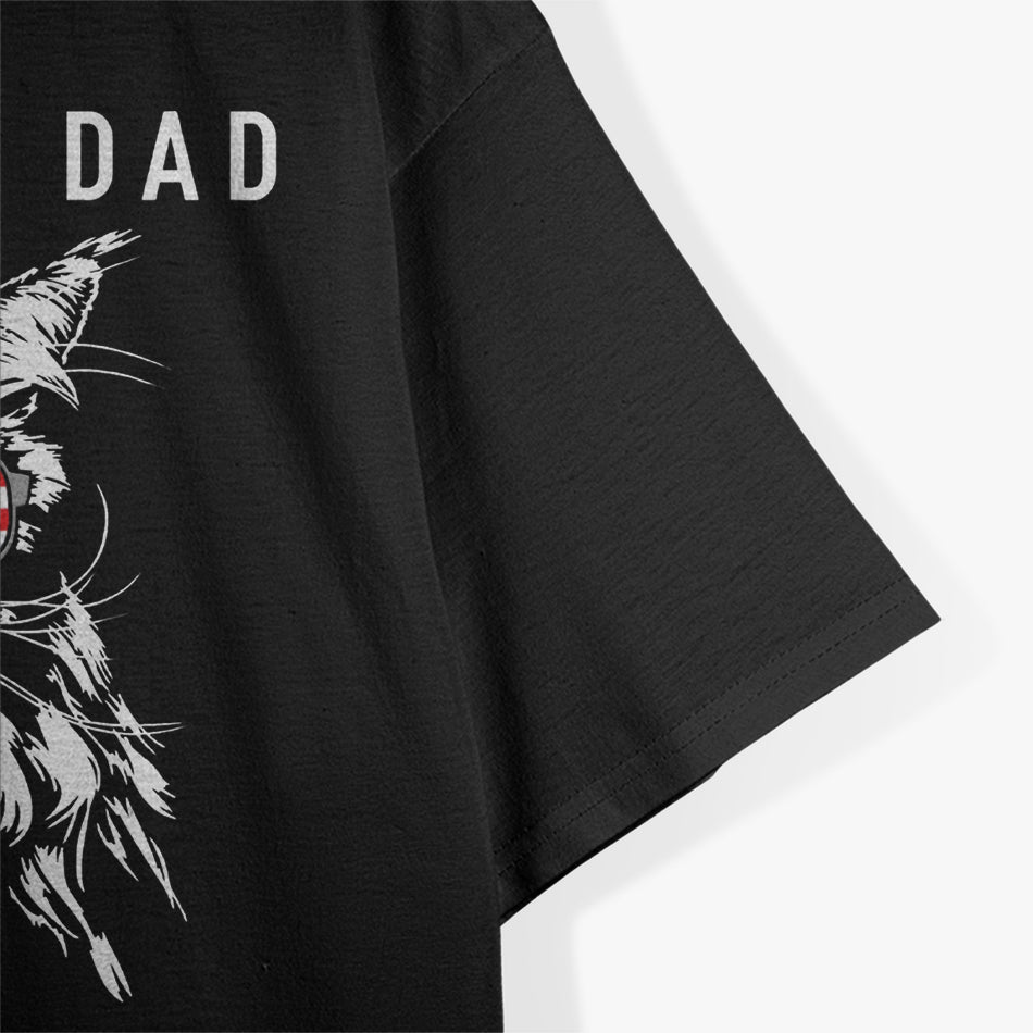 Cat Dad Ever Cool American Flag Sunglasses USA T-Shirt