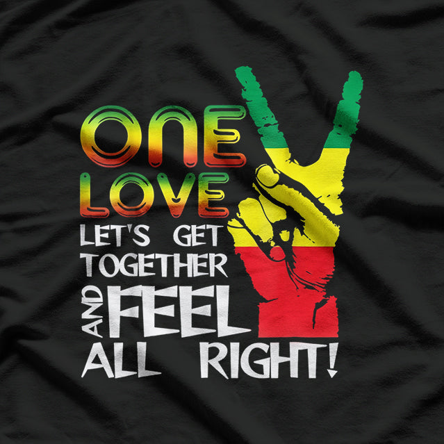 Jamaica One Love Reggae Caribbean Music Pride Flag T-Shirt