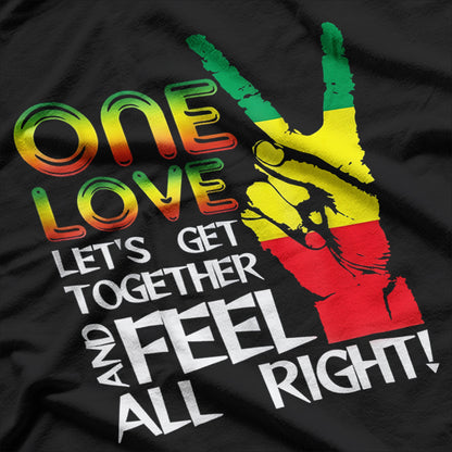 Jamaica One Love Reggae Caribbean Music Pride Flag T-Shirt