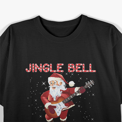 Jingle Bell Rock Merry Christmas Santa Electric Guitar Xmas T-Shirt