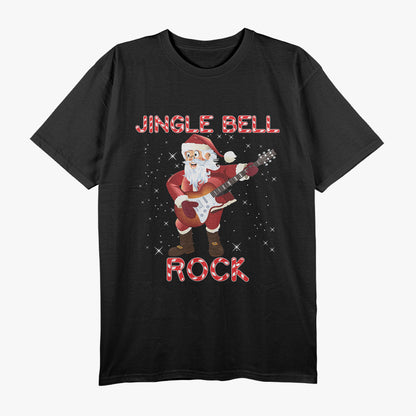 Jingle Bell Rock Merry Christmas Santa Electric Guitar Xmas T-Shirt