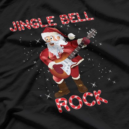 Jingle Bell Rock Merry Christmas Santa Electric Guitar Xmas T-Shirt