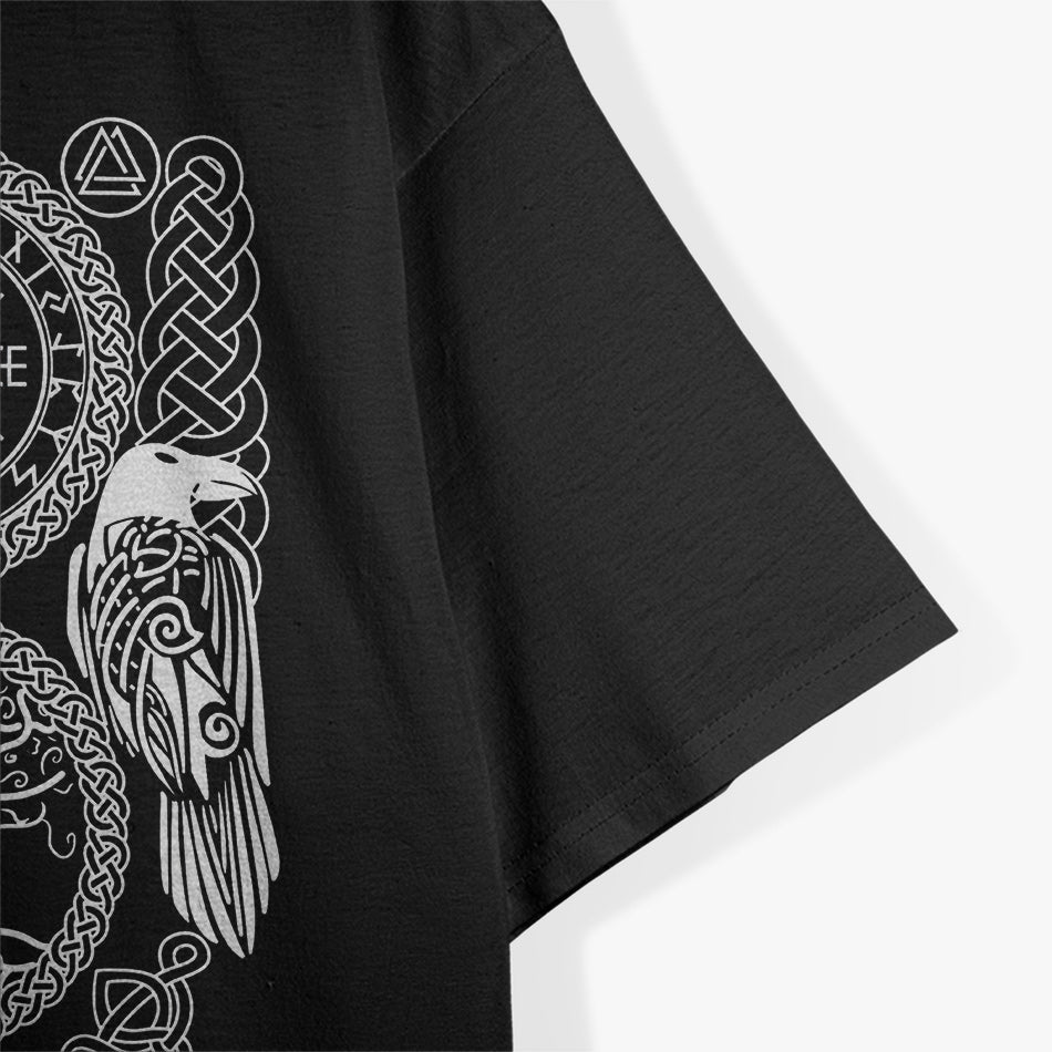 Vegvisir Viking Compass: Odin’s Ravens and the Norse World T-Shirt
