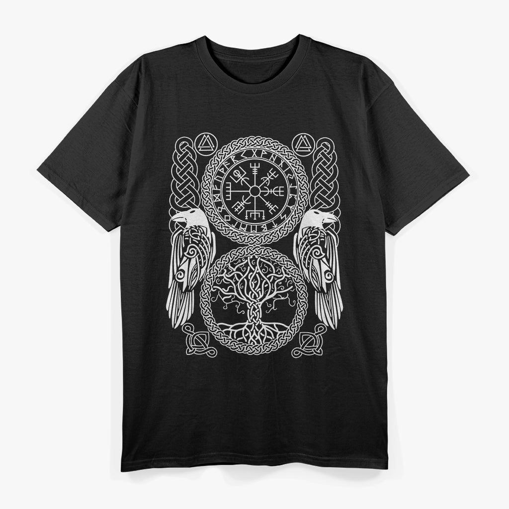 Vegvisir Viking Compass: Odin’s Ravens and the Norse World T-Shirt
