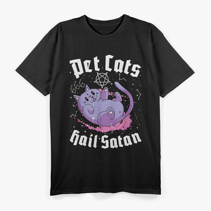 Pet Cats Hail Satan Occult Satanic Cat Demonic Pentagram T-Shirt