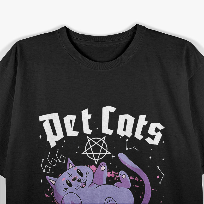 Pet Cats Hail Satan Occult Satanic Cat Demonic Pentagram T-Shirt