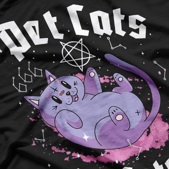 Pet Cats Hail Satan Occult Satanic Cat Demonic Pentagram T-Shirt