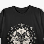 Sigil Baphomet Pentagram Occult Satanic Goat Head and Lucifer Symbol T-Shirt