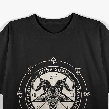 Sigil Baphomet Pentagram Occult Satanic Goat Head and Lucifer Symbol T-Shirt