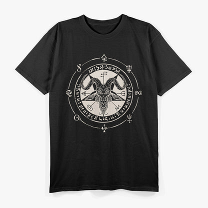 Sigil Baphomet Pentagram Occult Satanic Goat Head and Lucifer Symbol T-Shirt