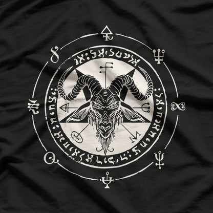 Sigil Baphomet Pentagram Occult Satanic Goat Head and Lucifer Symbol T-Shirt