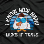 Funny Owl How Many Licks Does It Take Retro Vintage T-Shirt