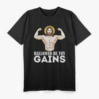 Jesus Bodybuilding, Funny Jesus Weight Lifting T-Shirt