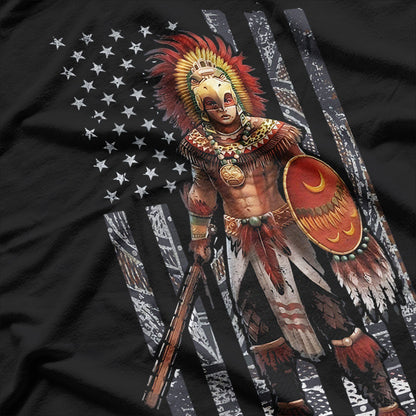 Aztec Jaguar Warrior Symbol of Strength and Native Mexican Heritage T-Shirt