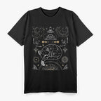 Cat Luna Moth Moon Phases and Dark Academia Aesthetic T-Shirt