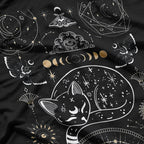 Cat Luna Moth Moon Phases and Dark Academia Aesthetic T-Shirt