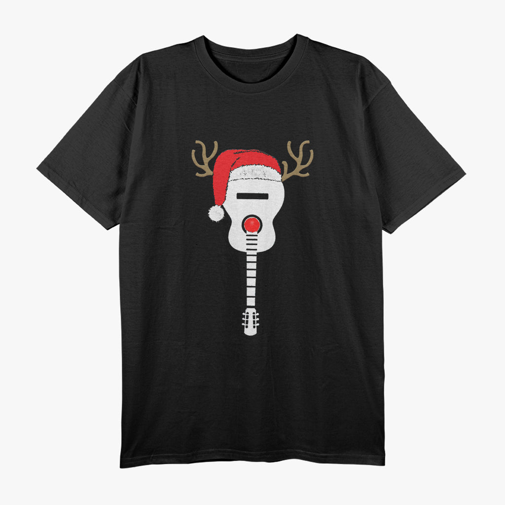 Christmas Guitar Santa Hat Design Great Gift Idea T-Shirt