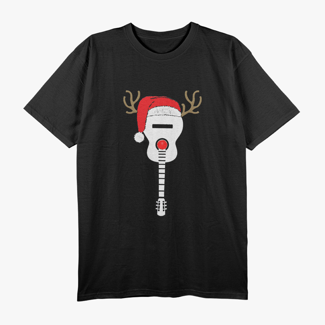 Christmas Guitar Santa Hat Design Great Gift Idea T-Shirt