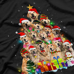 Golden Retriever Christmas Tree Santa T-Shirt
