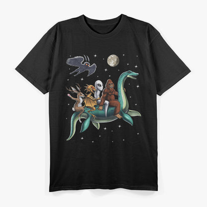 Cryptid Legends - Bigfoot, Jackalope, Mothman, and Loch Ness Monster T-Shirt