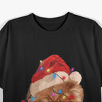 Xmas Persian Cat Christmas Lights Adorable Face Fluffy T-Shirt