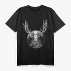 Horned Elk Skull Lord of the Woods Forest Spirit Wendigo T-Shirt