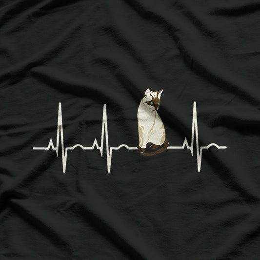 Siamese Cat Heartbeat EKG Cat & Kitten Lovers T-Shirt