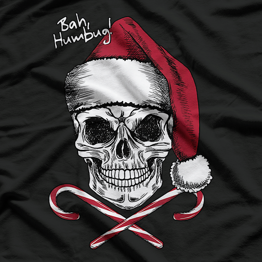 Bah Humbug Skull Christmas Funny Santa Holiday T-Shirt