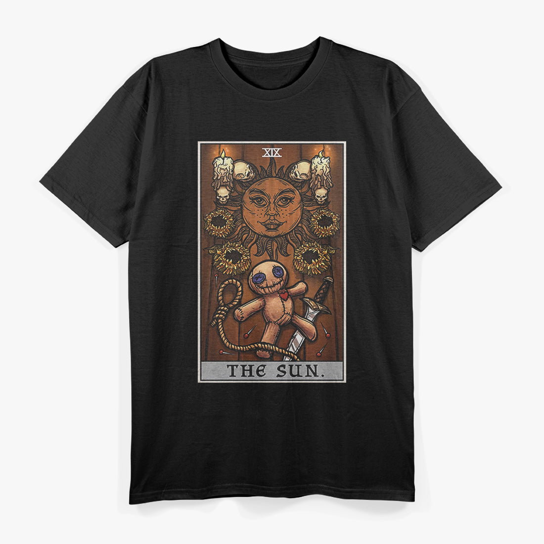 The Sun Tarot: Voodoo Doll Mysticism and Radiance T-Shirt