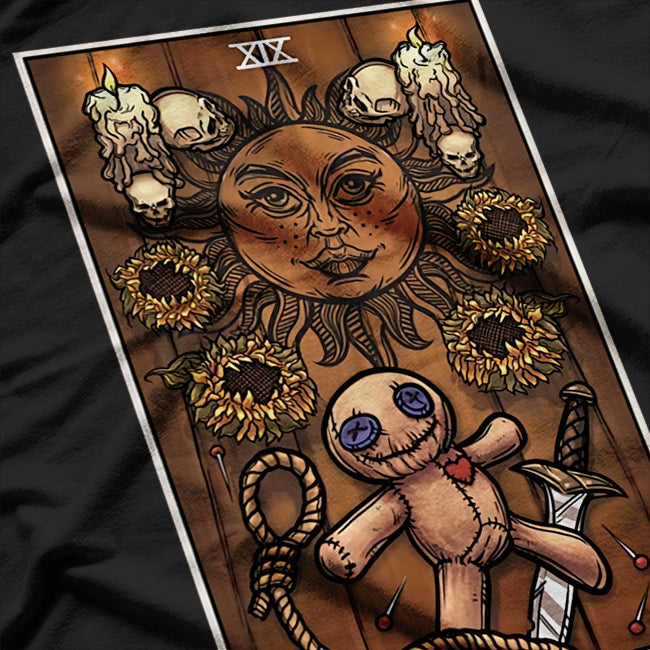 The Sun Tarot: Voodoo Doll Mysticism and Radiance T-Shirt