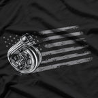 Turbo US Flag Tuner Car Guy Car Enthusiast Racing Drifting T-Shirt