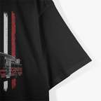 USA Fire Truck American Flag Retro T-Shirt