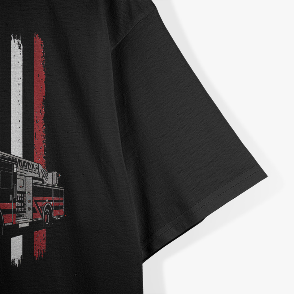 USA Fire Truck American Flag Retro T-Shirt