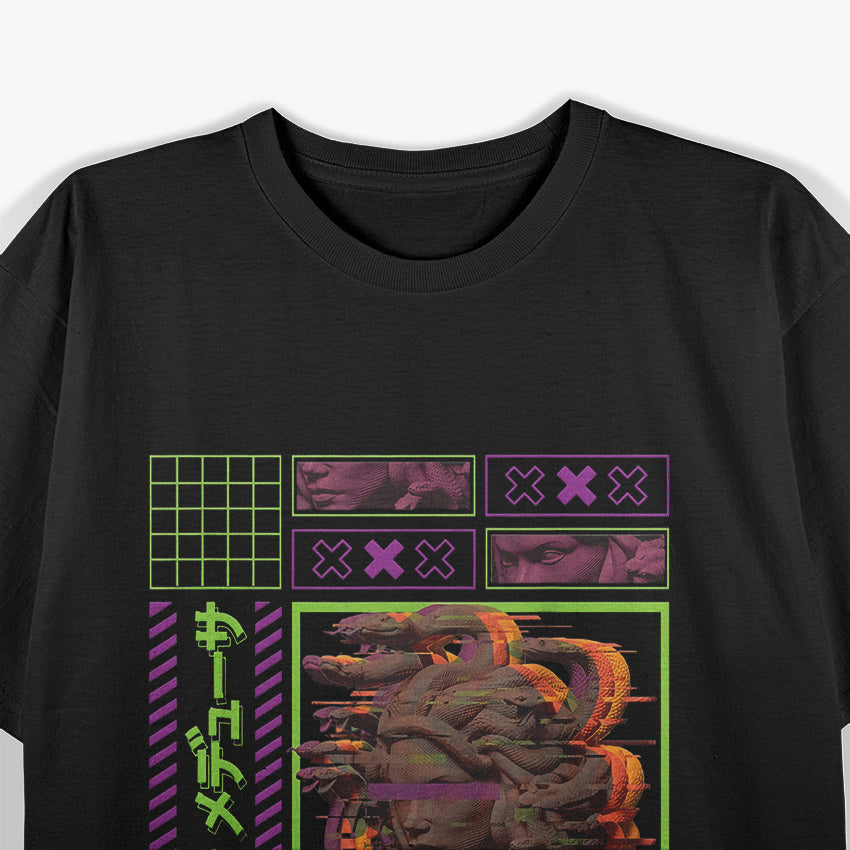 Vaporwave Greece A Retro-Futuristic Journey through the Ancient World T-Shirt