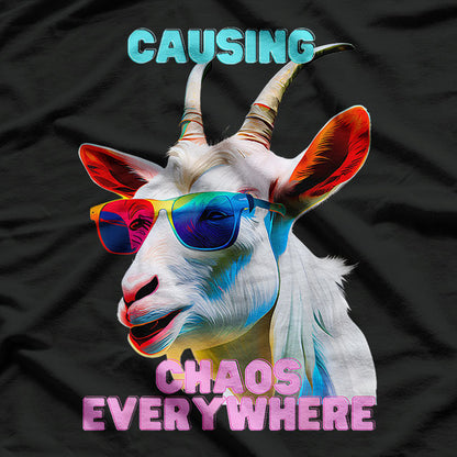 Causing Chaos Everywhere Exciting And Crazy Goat T-Shirt