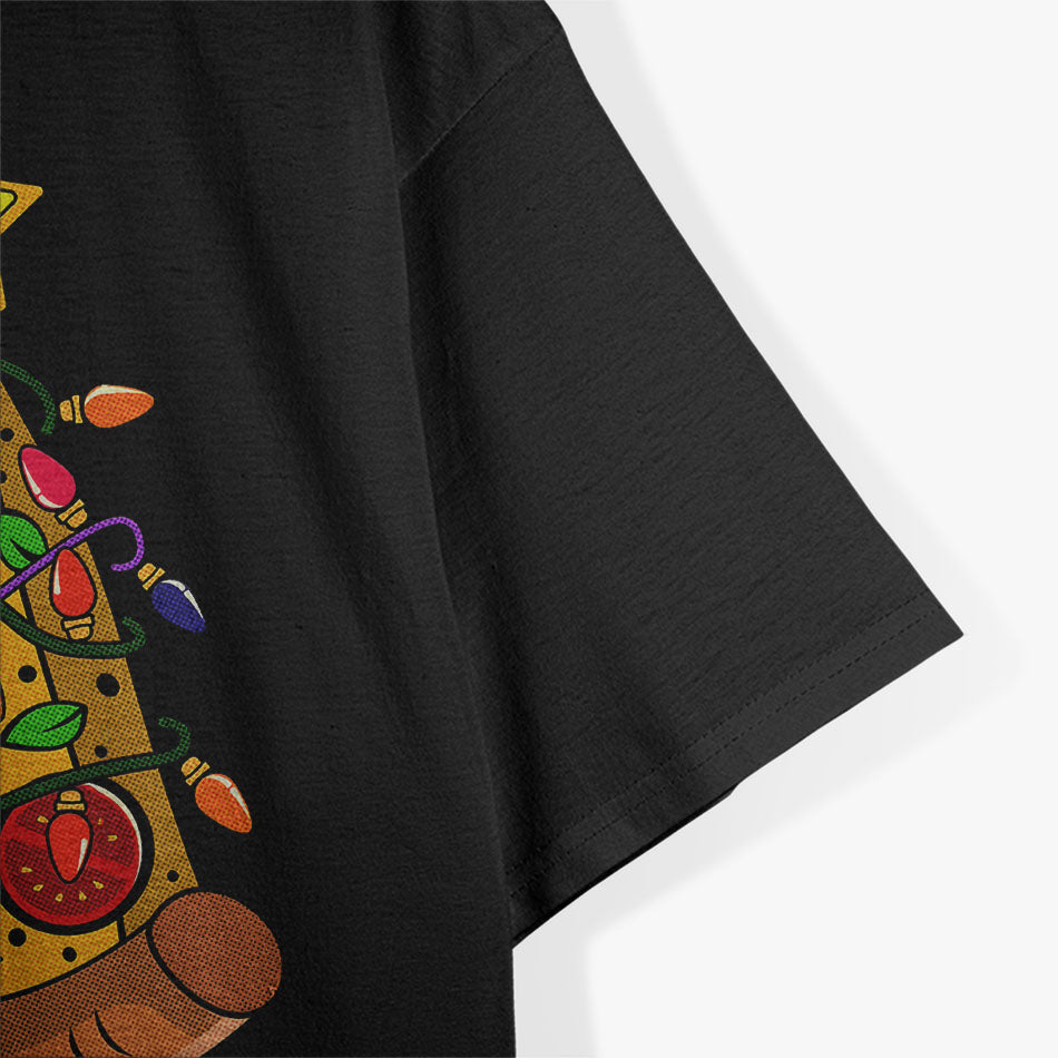 Pizza Christmas Tree Lights Xmas T-Shirt