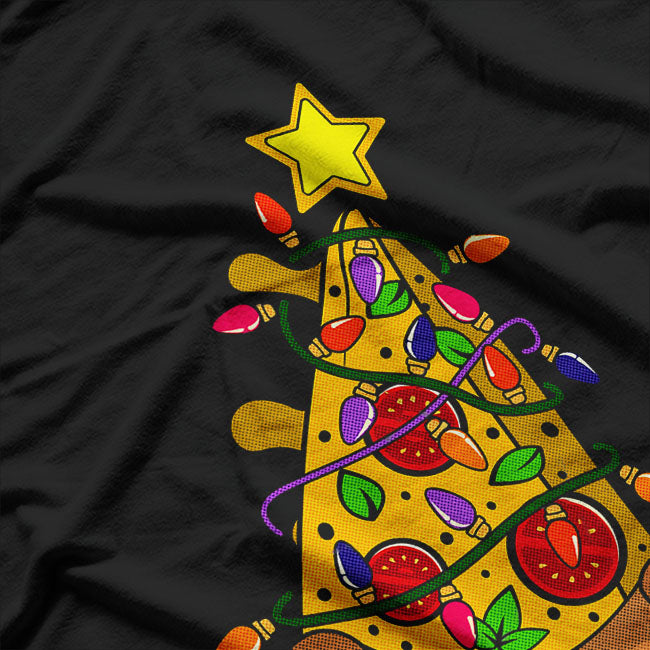 Pizza Christmas Tree Lights Xmas T-Shirt
