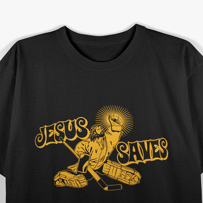 Jesus Saves Hockey Religious Funny Faith Sports T-Shirt