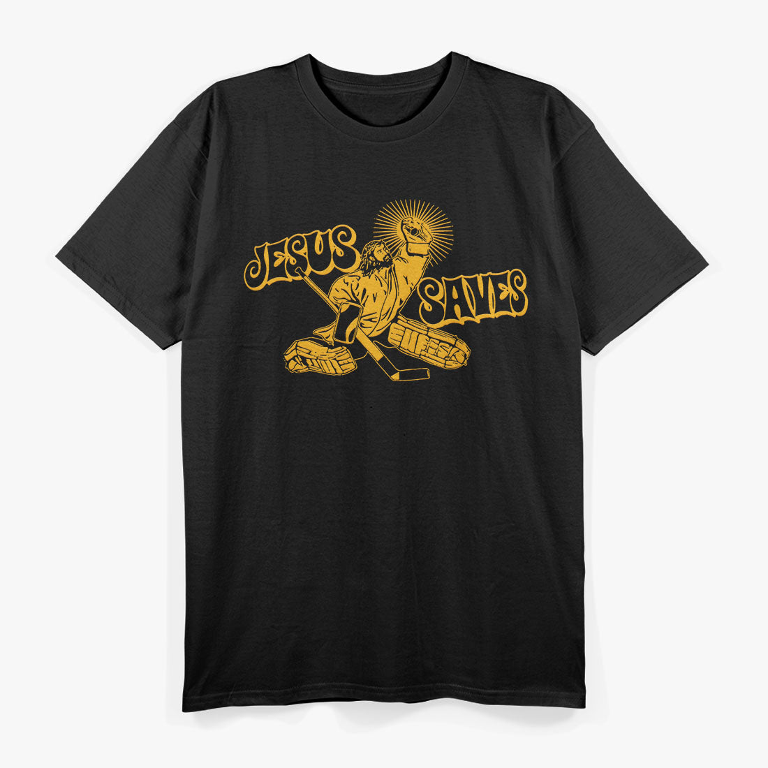 Jesus Saves Hockey Religious Funny Faith Sports T-Shirt